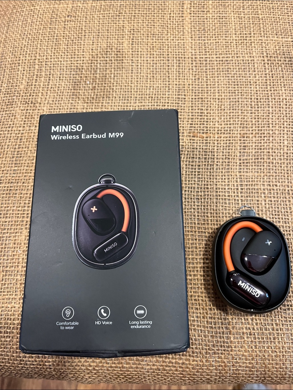 MINISO M99 Wireless Earbuds in Black with Orange Accent